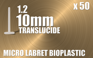 lot 50 labret bioplastic translucide 1.2 x 10 - vissage classique