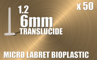 lot 50 labret bioplastic translucide 1.2 x 6 - vissage classique