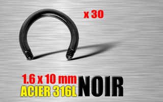 lot de 30 circulaire acier 316 l noir 1.6 x 10