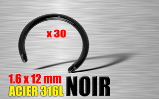 lot de 30 circulaire acier 316 l noir 1.6 x 12