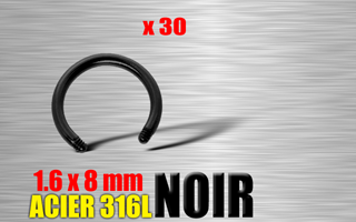 lot de 30 circulaire acier 316 l noir 1.6 x 8