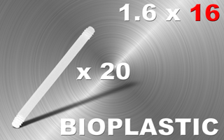 lot de 20 barres bioplastic 1.6 x 16 - translucides