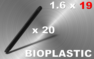 lot de 20 barres bioplastic 1.6 x 19 - noires