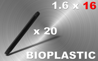 lot de 20 barres bioplastic 1.6 x 16 - noires