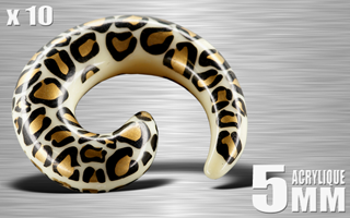 lot de 10 spiral leopard acrylique 5 mm
