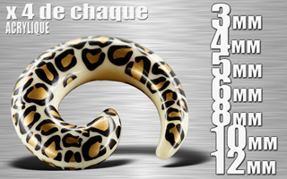 lot de 28 spiral leopard acrylique