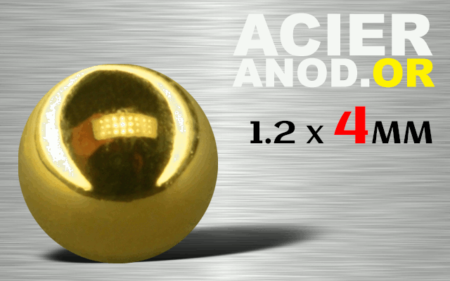 lot de 10 boules acier 1.2 x 4 anod. or