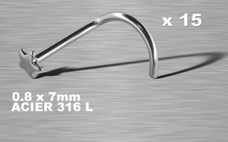 lot de 15 nose studs acier 316 l - 0.8 x 7 mm -etoile
