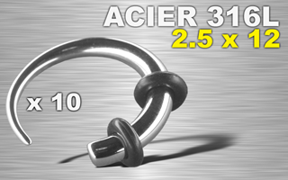 lot de 10 griffes acier 316 l - 2.5 x 15 mm