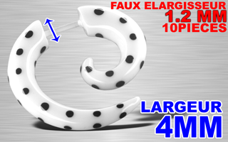 lot de 10 faux elargisseurs 4 mm acryliques - percage a 1.2 mm
