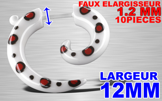 lot de 10 faux elargisseurs 12 mm acryliques - percage a 1.2 mm