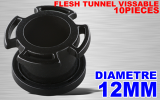 lot de 10 flesh tunnel acryliques vissables - 12 mm