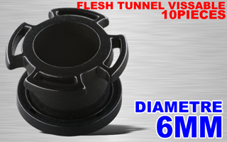 lot de 10 flesh tunnel acryliques vissables - 6 mm