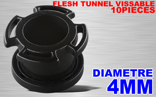 lot de 10 flesh tunnel acryliques vissables - 4 mm