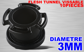 lot de 10 flesh tunnel acryliques vissables - 3 mm