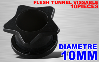 lot de 10 flesh tunnel acryliques vissables - 10 mm