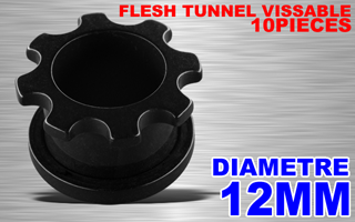 lot de 10 flesh tunnel acryliques vissables - 12 mm
