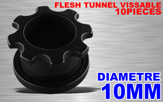 lot de 10 flesh tunnel acryliques vissables - 10 mm
