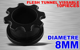 lot de 10 flesh tunnel acryliques vissables - 8 mm