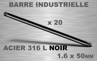 lot de barre industrielle acier 316 l anodise noir - 1.6 x 50 mm