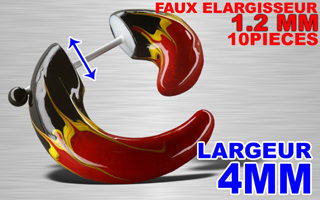 lot de 10 faux elargisseurs 4 mm acryliques - percage a 1.2 mm