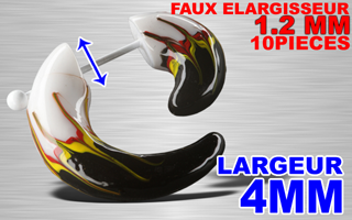 lot de 10 faux elargisseurs 4 mm acryliques - percage a 1.2 mm