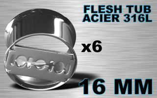 lot de 6 flesh tub acier - blade - diametre 16 mm - coupe au laser