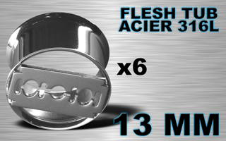 lot de 6 flesh tub acier - blade - diametre 13 mm - coupe au laser