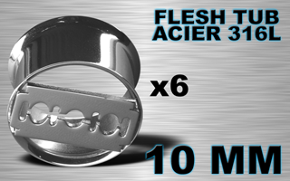 lot de 6 flesh tub acier - blade - diametre 10 mm - coupe au laser