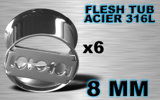 lot de 6 flesh tub acier - blade - diametre 8 mm - coupe au laser
