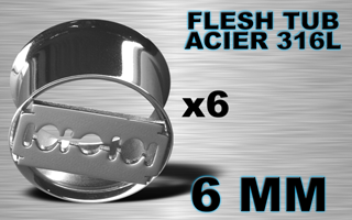lot de 6 flesh tub acier - blade - diametre 6 mm - coupe au laser