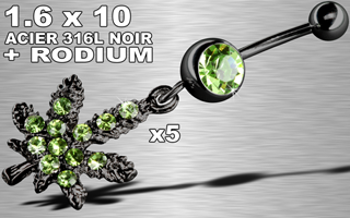 lot de 5 bananes acier 316 l noir - cannabis rodium