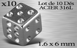 lot de 10 des acier 1.6 x 6 mm