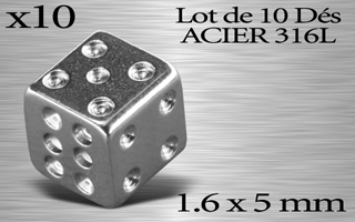 lot de 10 des acier 1.6 x 5 mm