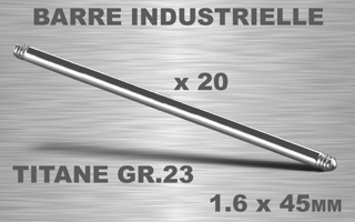 lot de 20 barre insdustrielle en titane grade 23 - 1.6 x 45