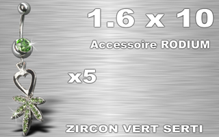 lot de 5 bananes acier 1.6 x 10 - accessoire rodium