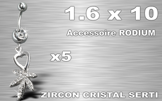 lot de 5 bananes acier 1.6 x 10 - accessoire rodium