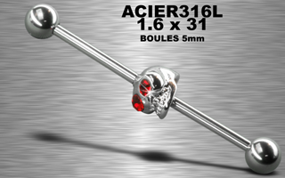 lot de 5 industril acier 316 l - 1.6 x 31 - boule 4 mm -