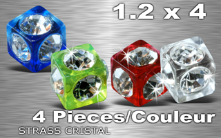 lot de 16 des acryliques 1.2 x 4 avec strass cristal