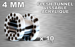 lot de 10 flesh tunnel acrylique 4 mm