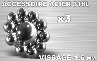 lot de 3 accessoires conforme a la photo - vissage 1.6 - acier 316