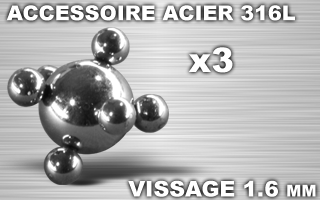 lot de 3 accessoires conforme a la photo - vissage 1.6 - acier 316