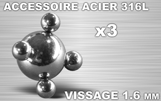 lot de 3 accessoires conforme a la photo - vissage 1.6 - acier 316