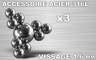 lot de 3 accessoires conforme a la photo - vissage 1.6 - acier 316