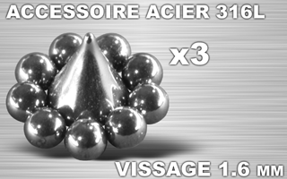 lot de 3 accessoires conforme a la photo - vissage 1.6 - acier 316