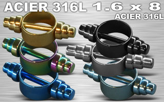 lot de 6 biboux pour seins acier 316 l anodise