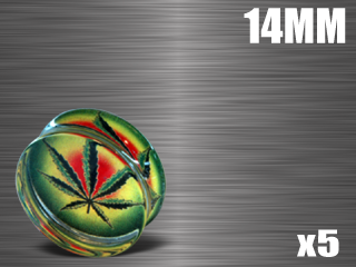 5 plugs acrylique translucide - diametre 14 mm