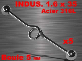 5 industriels acier 316 1.6 x 35 - boules 5 mm