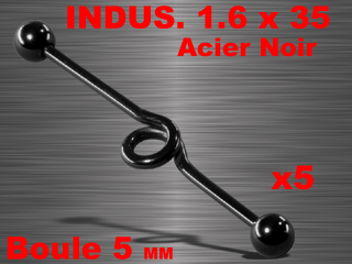 5 industriels acier noir 316 1.6 x 35 - boules 5 mm