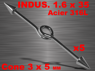 5 industriels acier 316 1.6 x 35 - cones 3 x 5 mm